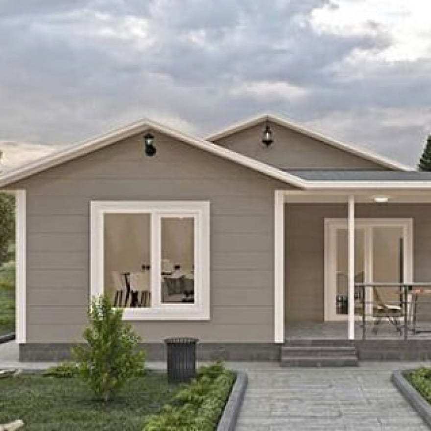 Verandalı tek katlı prefabrik konut